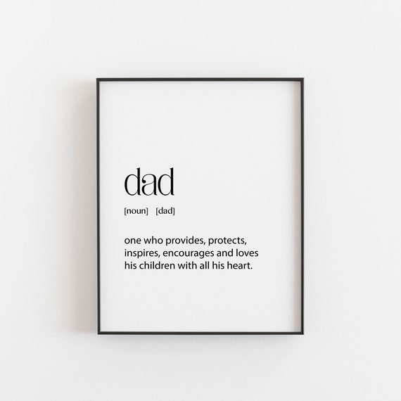 Dad Definition Gift Birthday Christmas Fathers Day Art Print