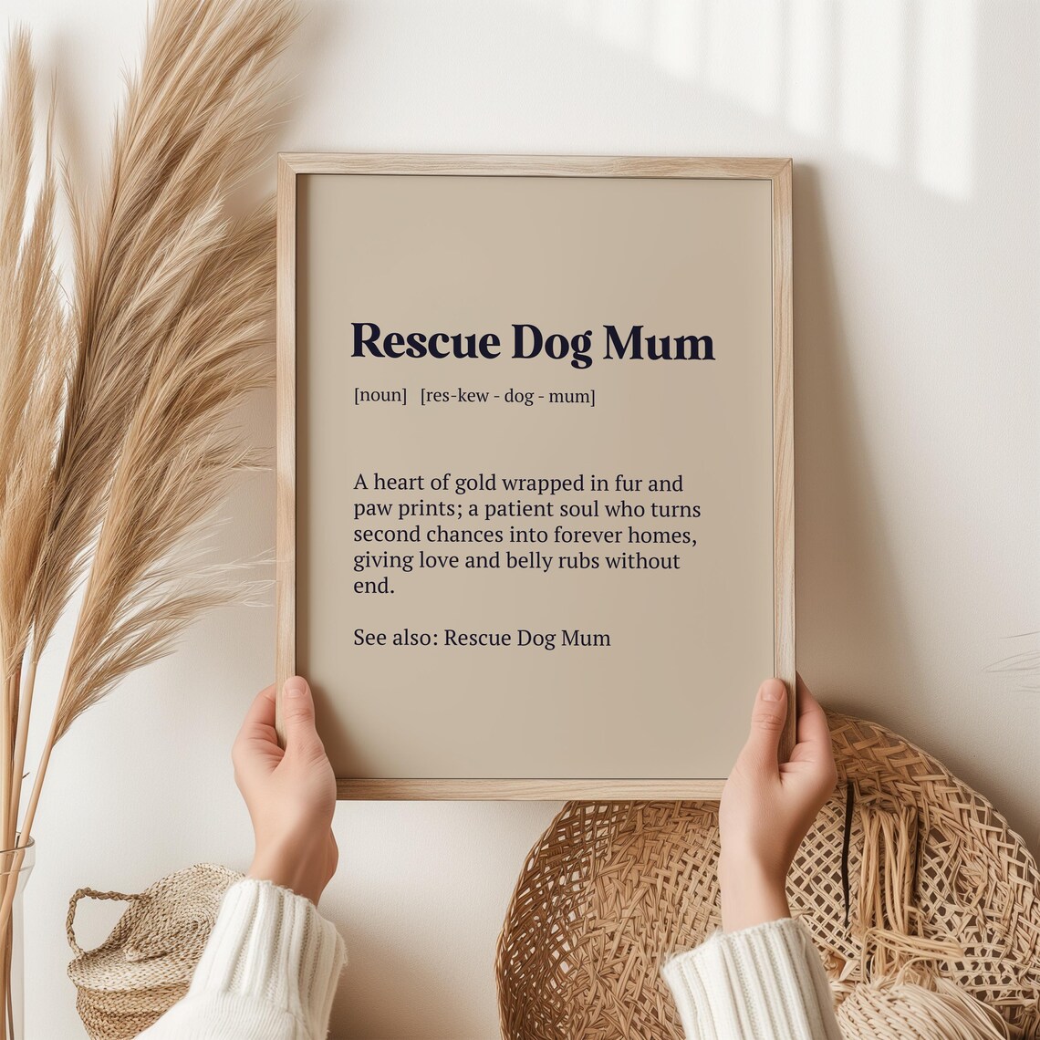 Rescue Dog Mum Print, Funny Pet Adoption Gift