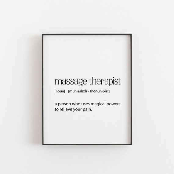 Massage Therapist Definition Art Print, Modern Typography