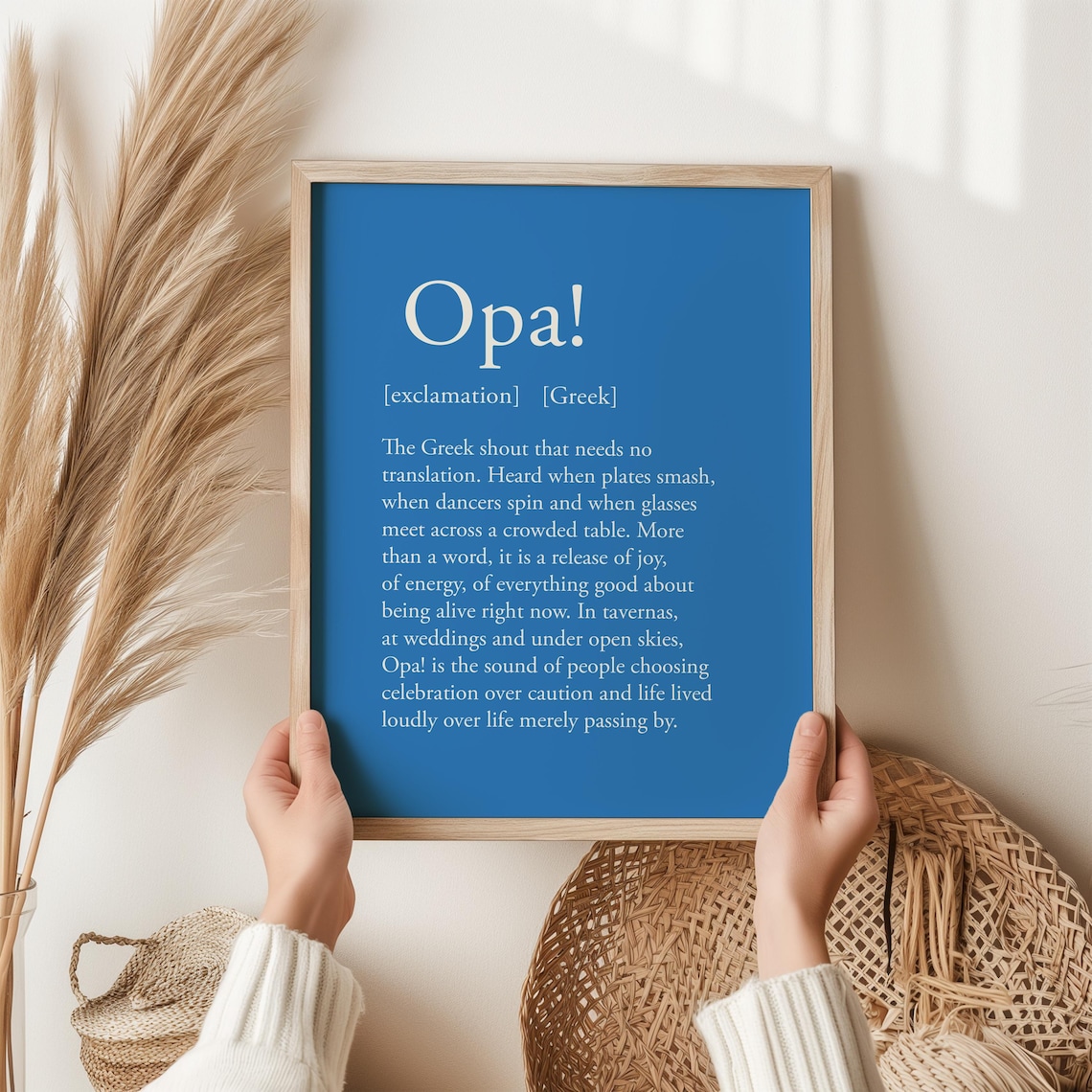 Opa Greek Print, Celebration Gift Wall Art