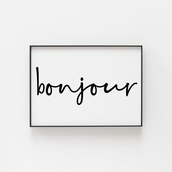 Bonjour Wall Print, French-Inspired Art Print