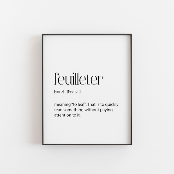 Feuilleter Definition - Humorous Gift From Friend Art Print