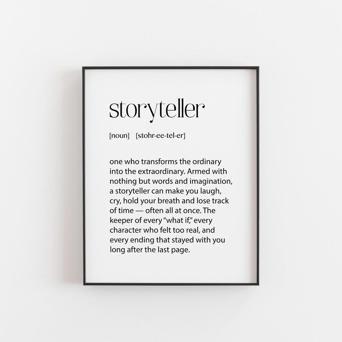Storyteller Definition Meaning Gift For Writers And Book Lovers Art Print