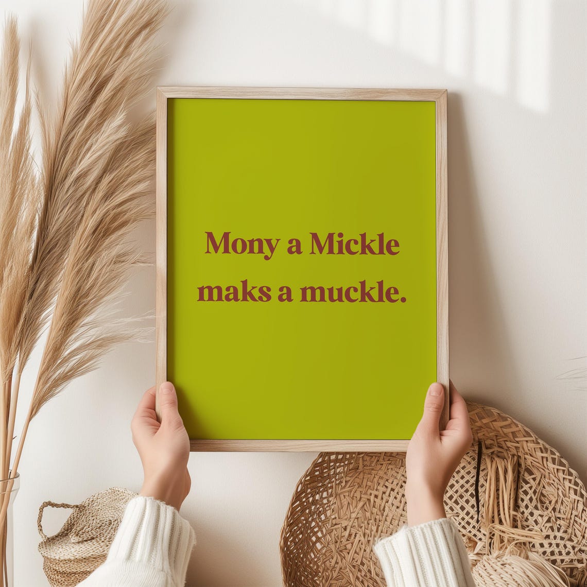 Mony A Mickle Maks A Muckle Scottish Proverb Poster Lime Typography