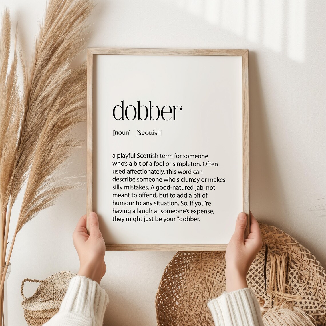 Dobber Scottish Slang Typography Art Print