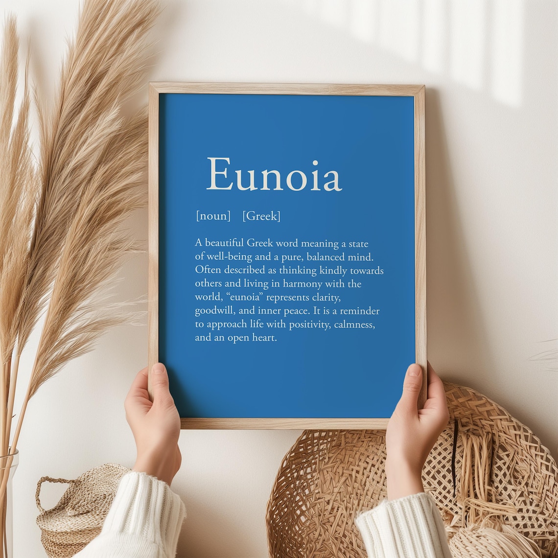 Eunoia Greek Word Meaning Print, Minimalist Typography