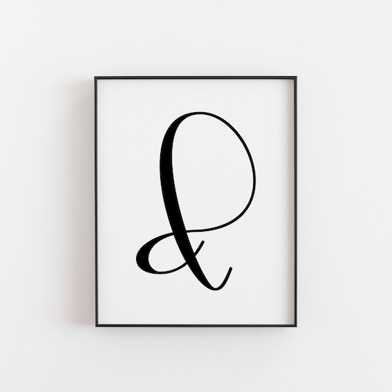 Elegant Script Letter D Monogram Black White Minimalist Personalized Poster
