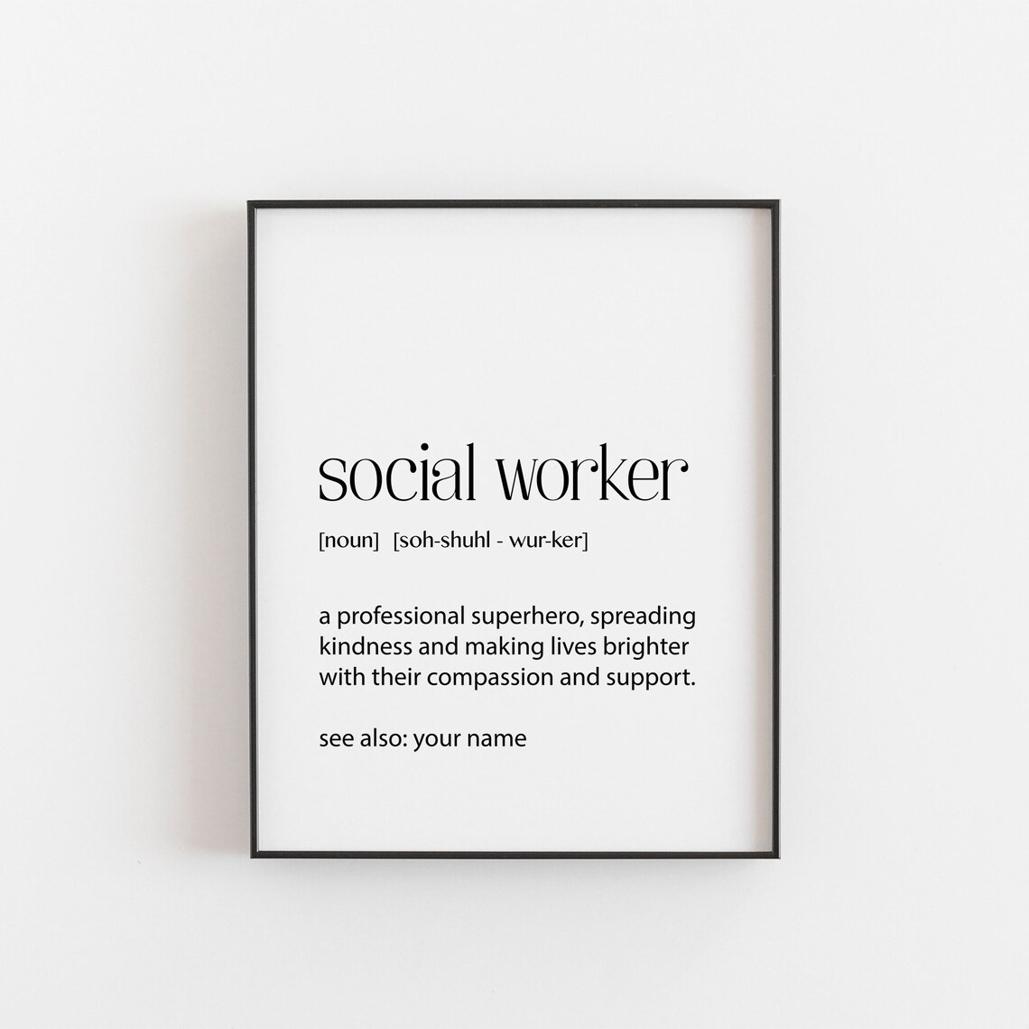 Social Worker Definition - Personalised Print