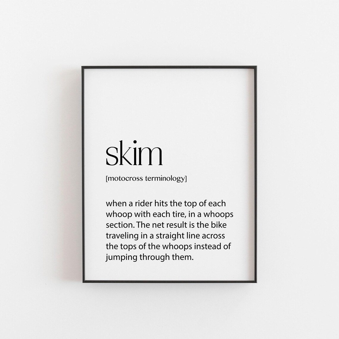 Skim Motocross Terminology Funny Definition Dirt Bike Poster