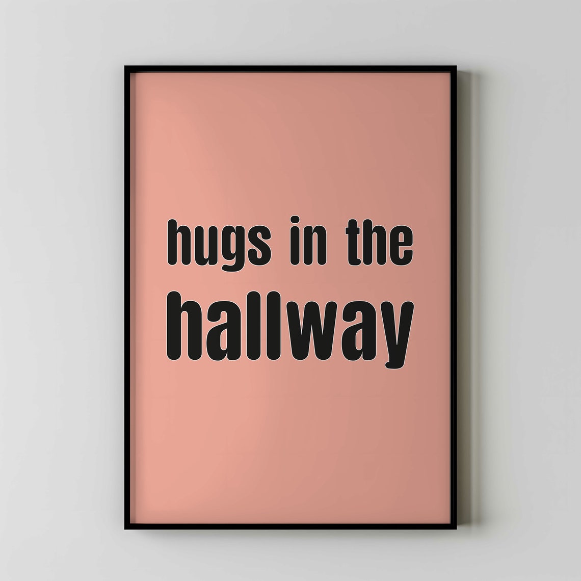 Hugs In The Hallway Bold Burnt Orange Retro Typography Poster - Image 3