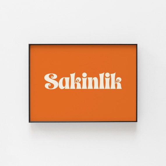 Sakinlik Print Turkish Word Art Minimalist Calm Quote Serenity Wall Decor Mindfulness Poster For Peaceful Spaces Meditation Space
