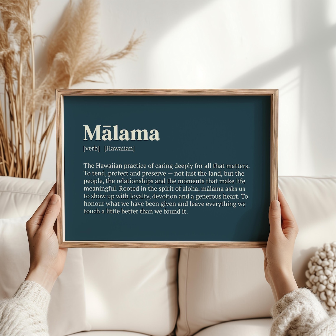 Malama Hawaiian Aloha Word Art Print, Hawaii Lover