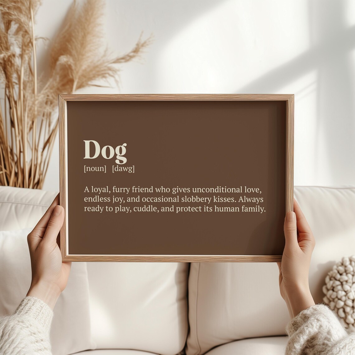 Dog Definition Noun Loyal Friend Brown Dictionary Style Pet Lover Poster