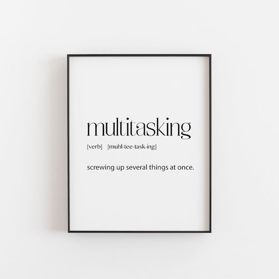 Funny Mom Multitasking Definition Poster, Bedroom Decor