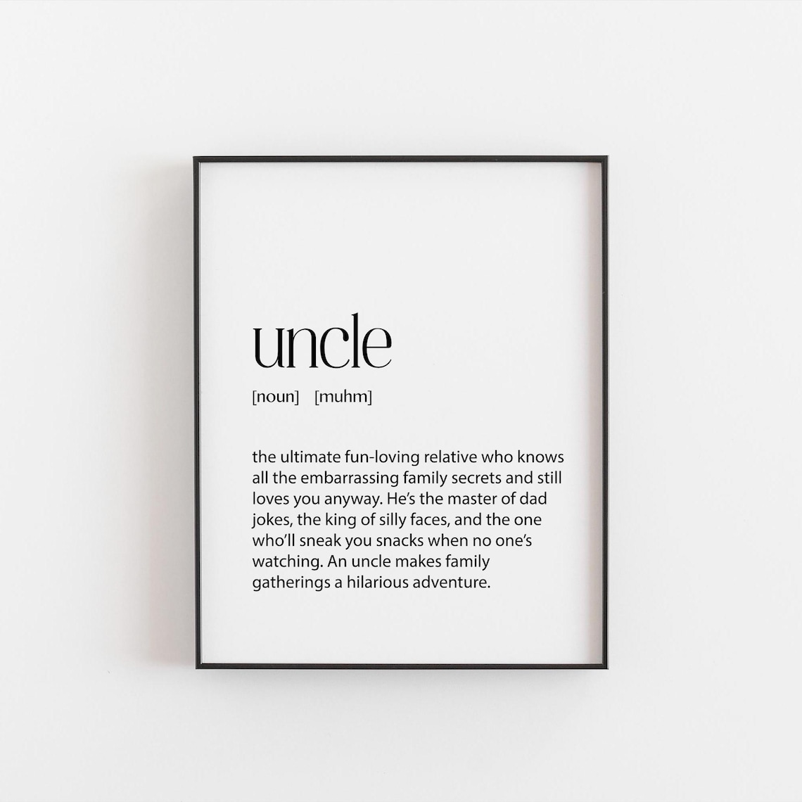 Uncle Definition Poster Print, Family Occasions