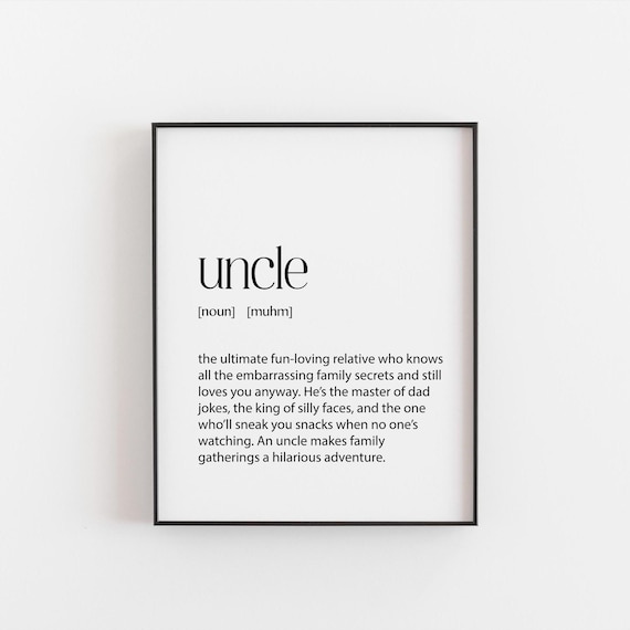 Uncle Definition Poster Print, Family Occasions
