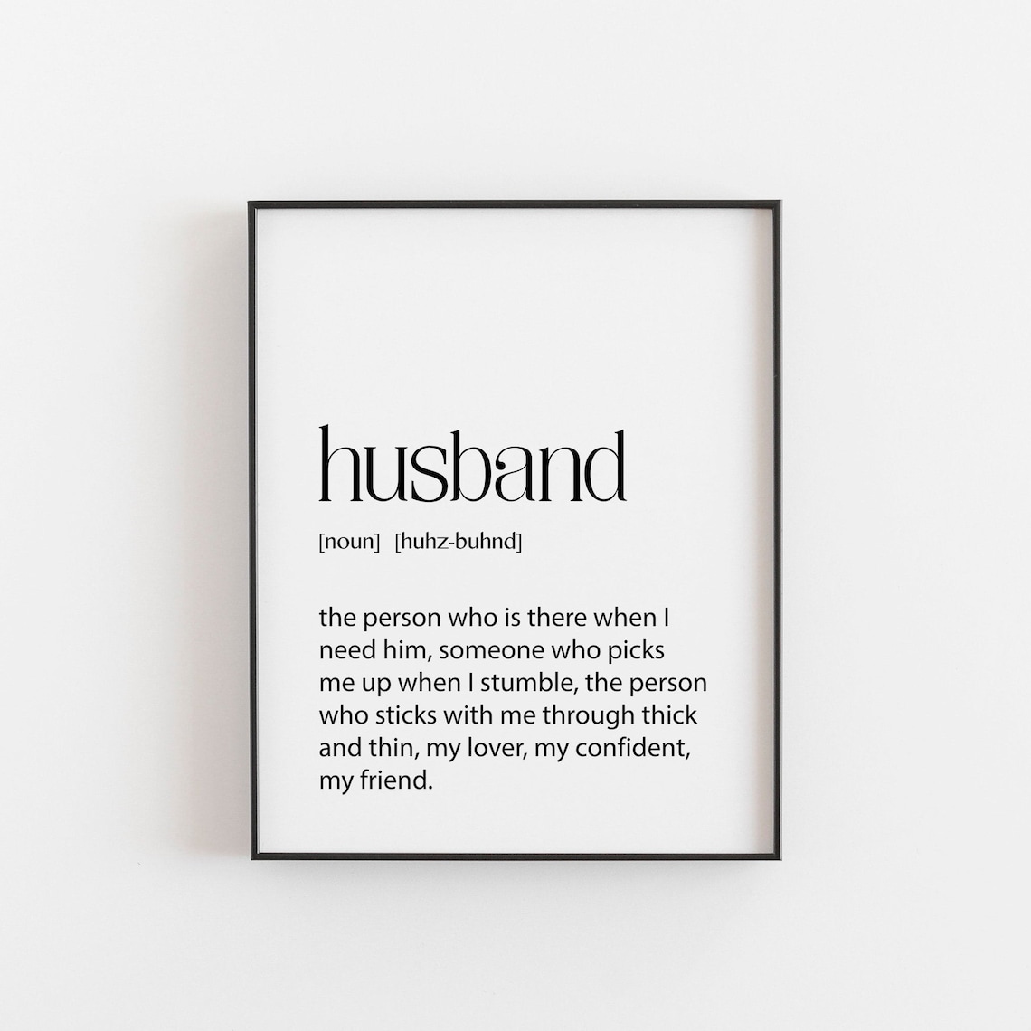 Husband Definition Birthday Wall Art, New Bedroom