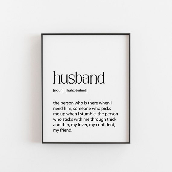 Husband Definition Birthday Wall Art, New Bedroom