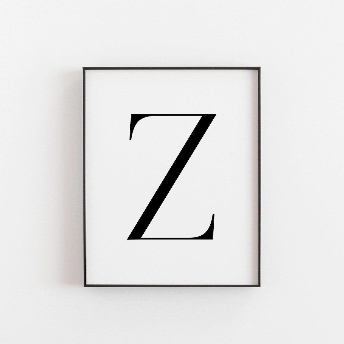Letter Z Poster Print, Minimalist Typography
