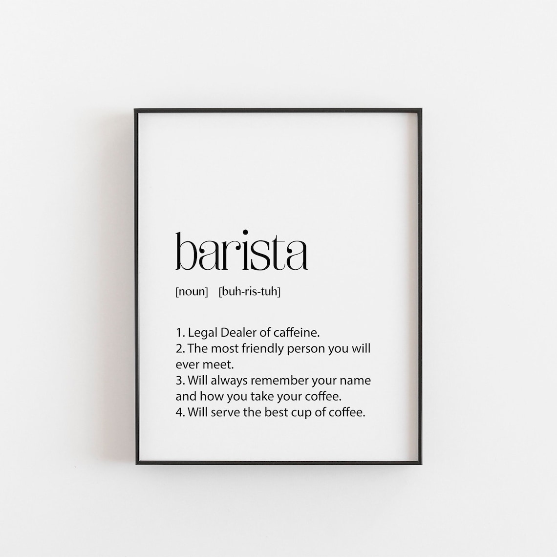 Barista Definition Funny Coffee Kitchen Art Print