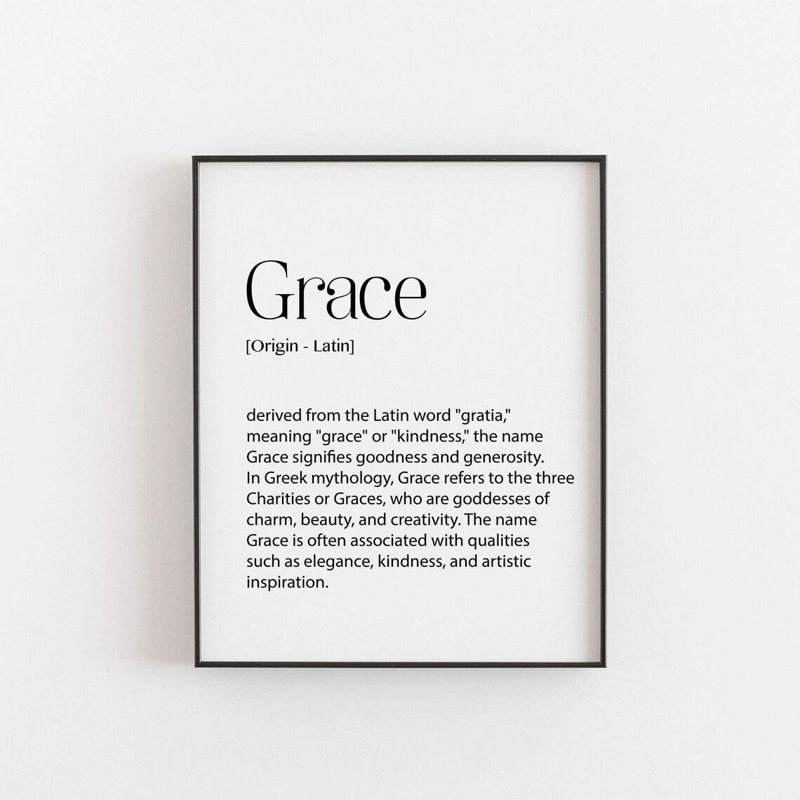 Grace Name Meaning Art Print, Nursery Wall Decor
