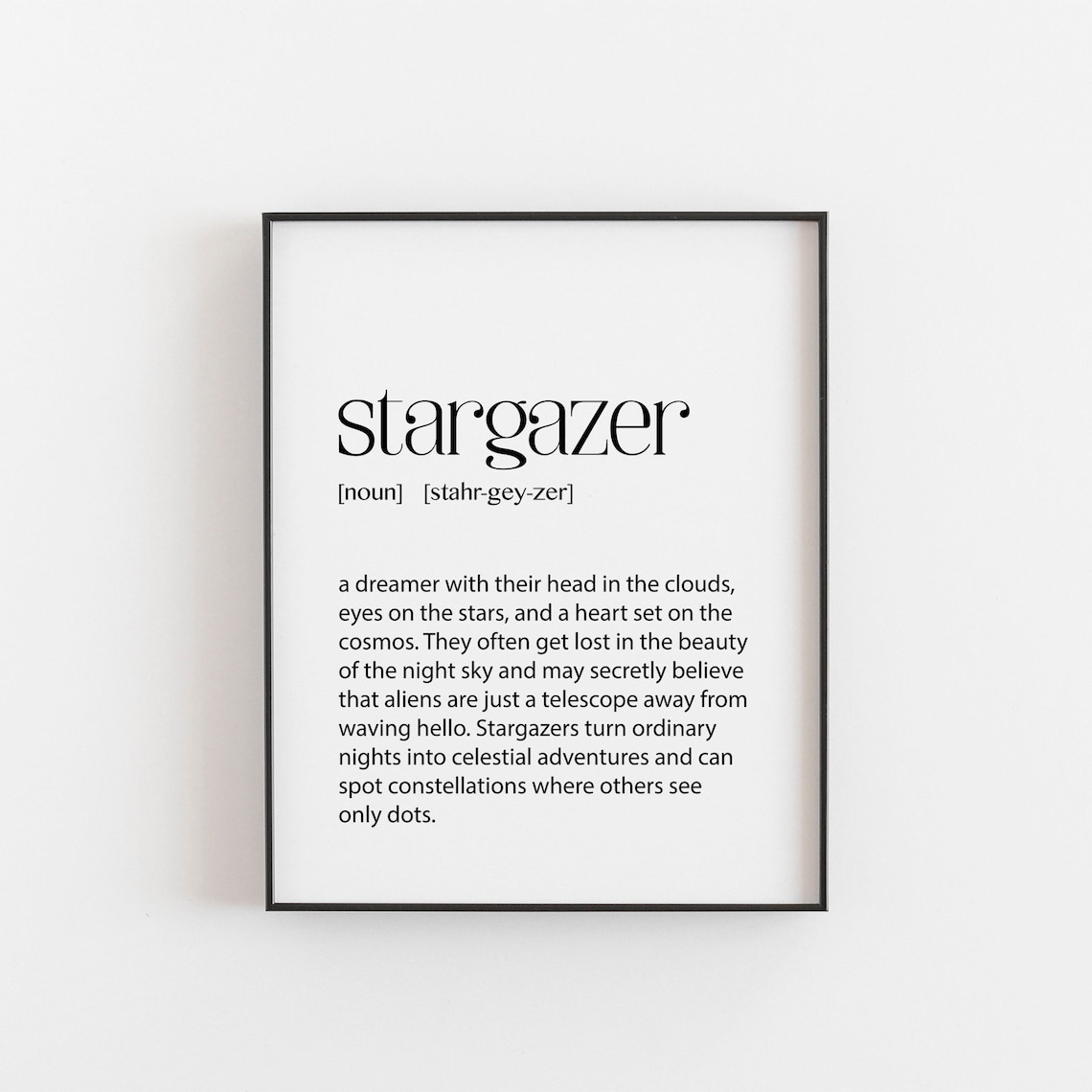 Stargazing Poster Dictionary, Astronomy Art Print