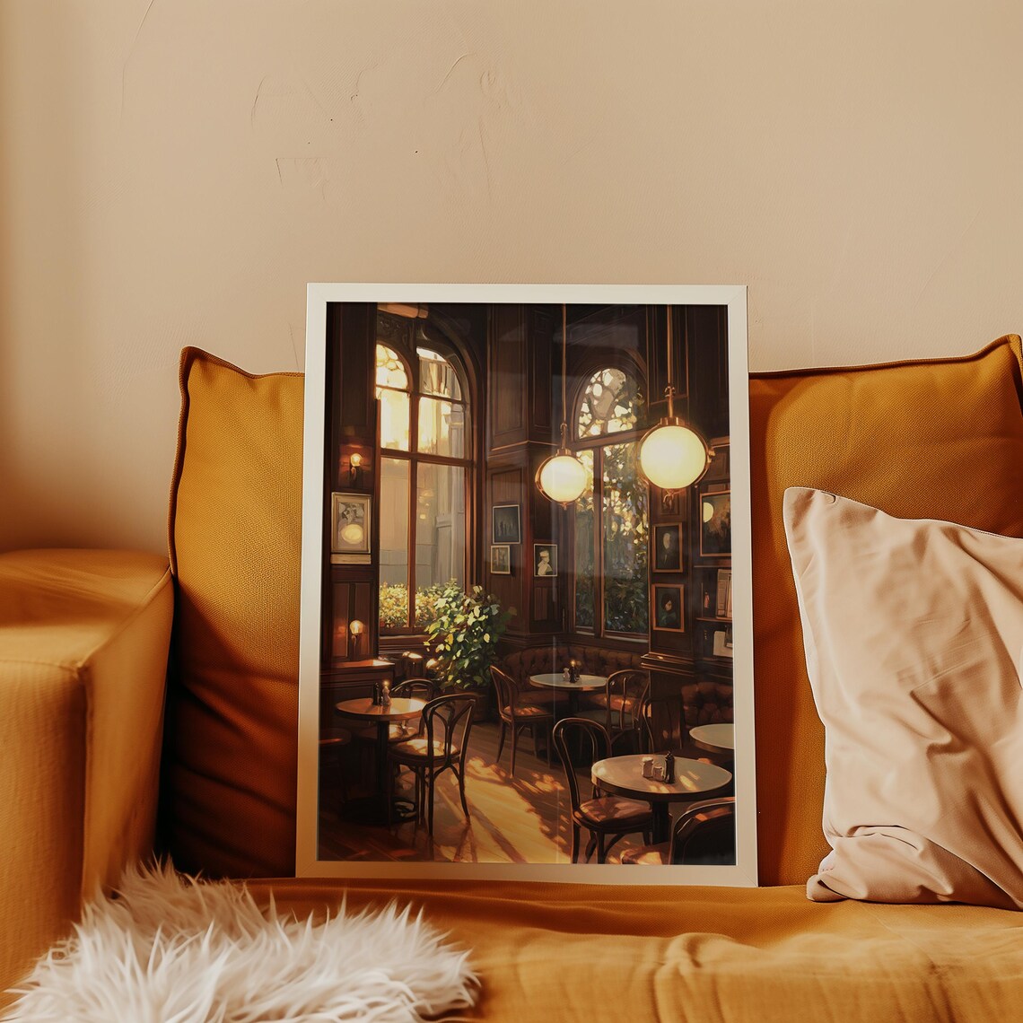 Cosy Coffee Shop Art Print, Retro Vintage Aesthetic - Image 3