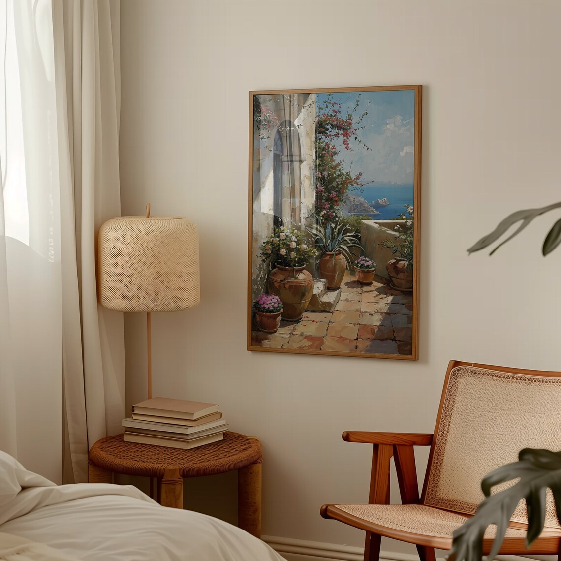 Potted Plants on the Patio Art Print, Cottagecore Foliage - Image 4