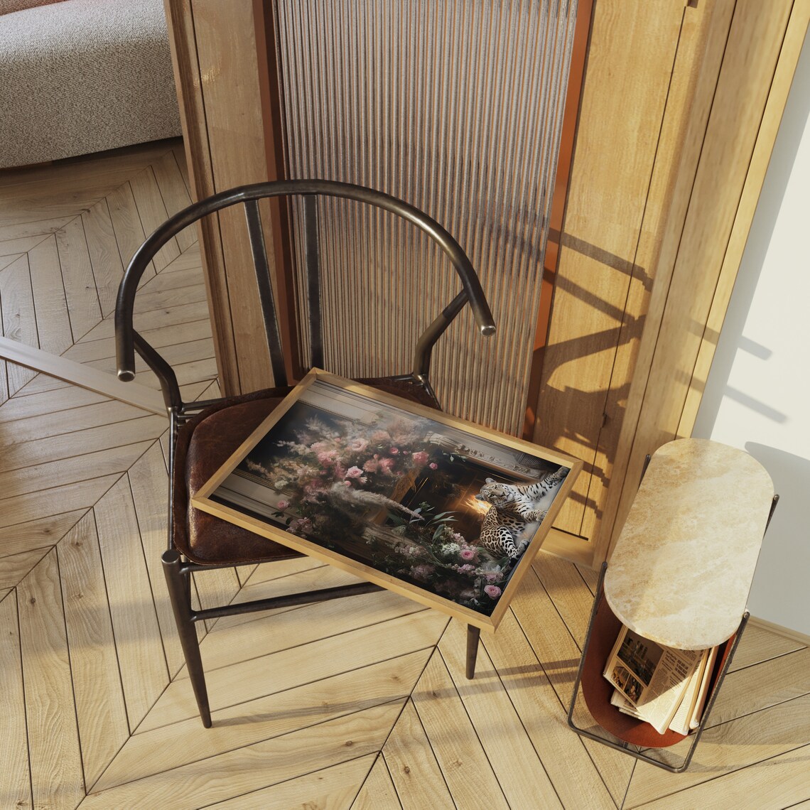 Leopard in Victorian Home, Vintage Maximalist Art Print - Image 2