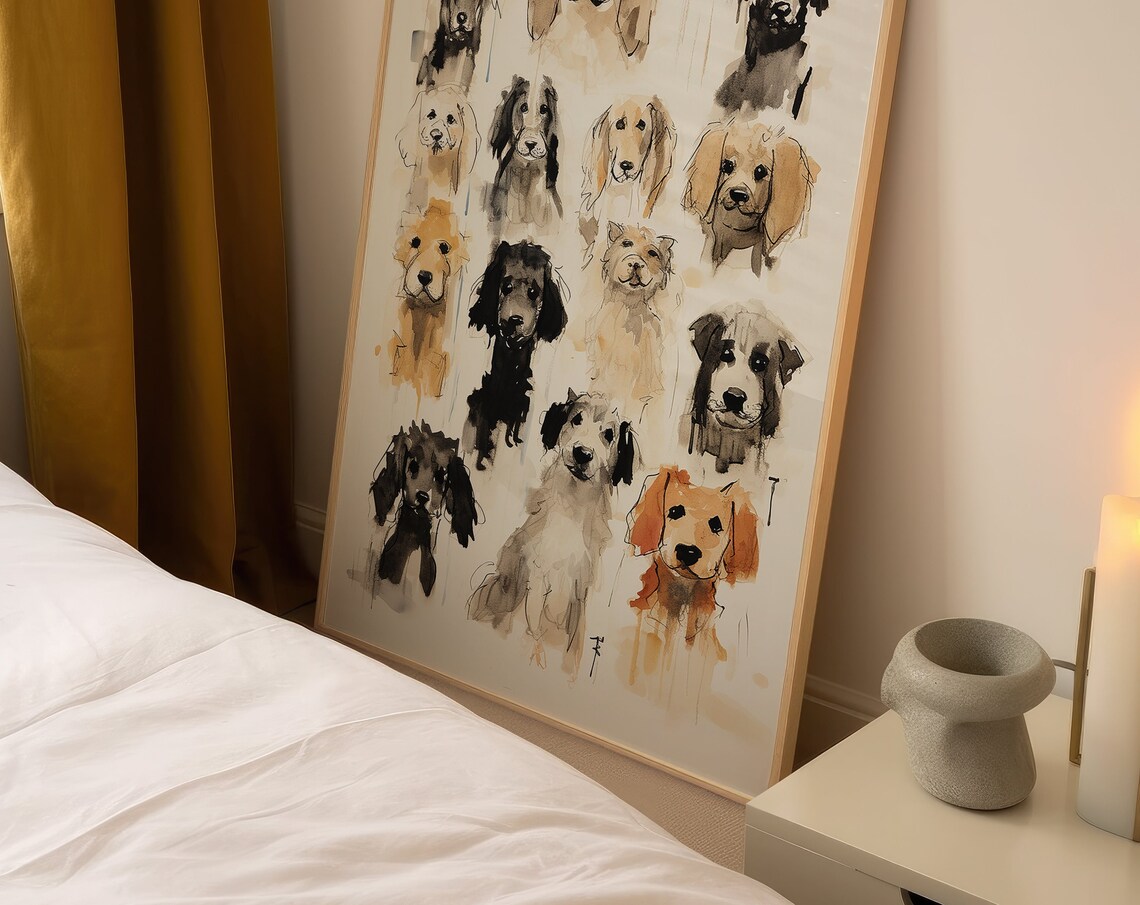 Dog Breeds Cute Pet Animal Lover Art Print