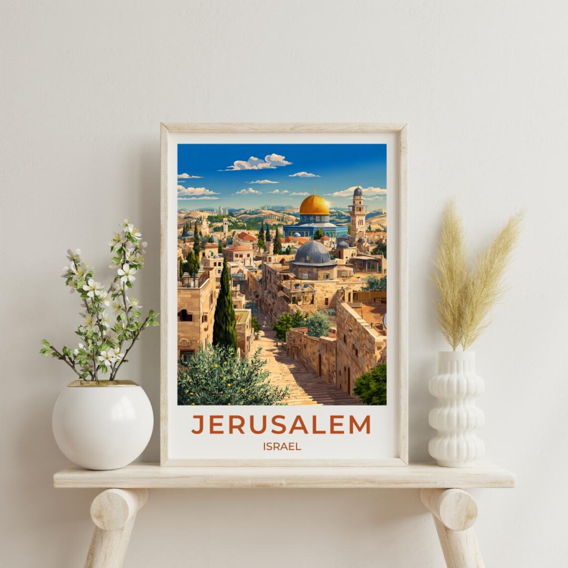 Jerusalem Vintage Travel Poster Print, Holyland