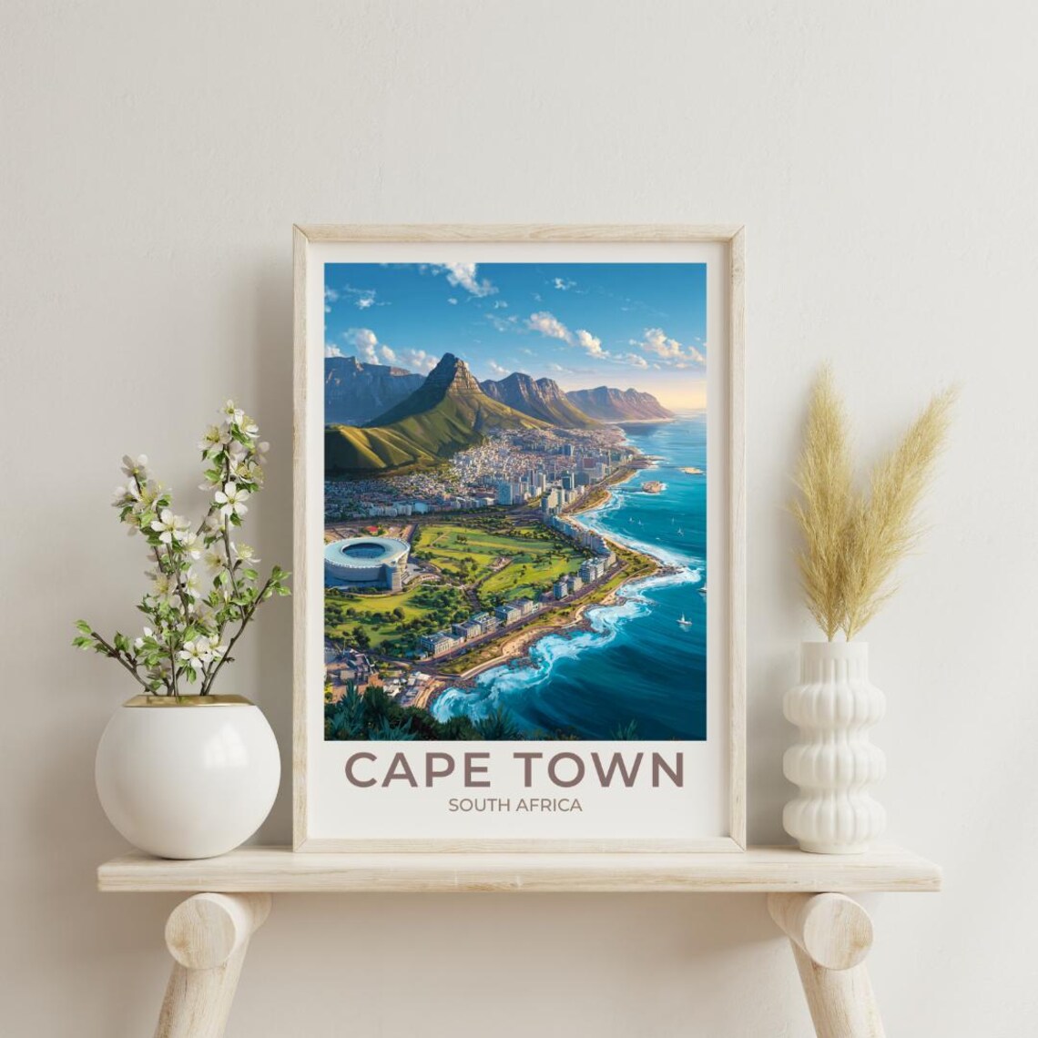 Cape Town Travel Poster, Vintage South Africa Art
