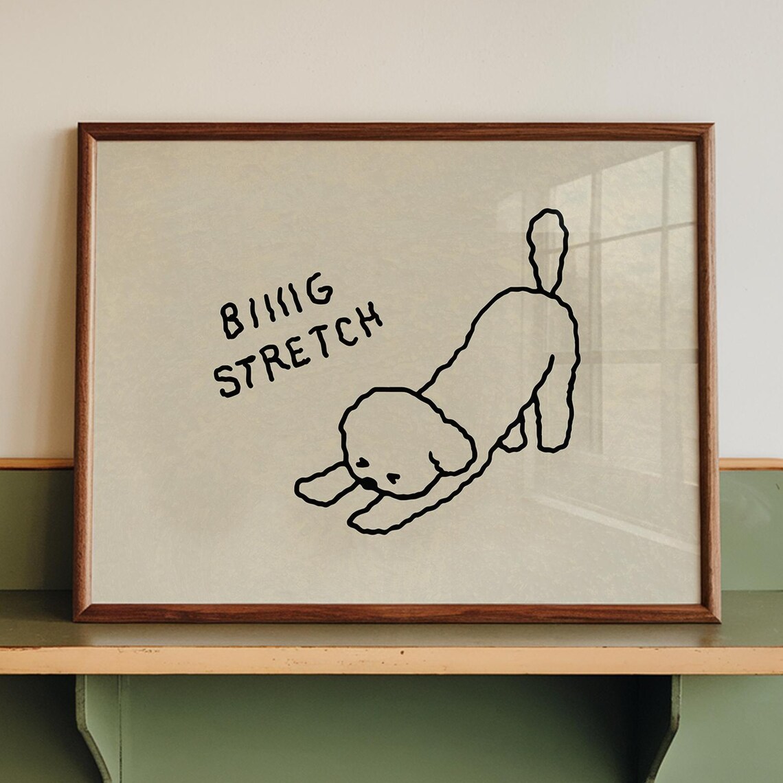 Funny Dog Print, Neutral Home Decor