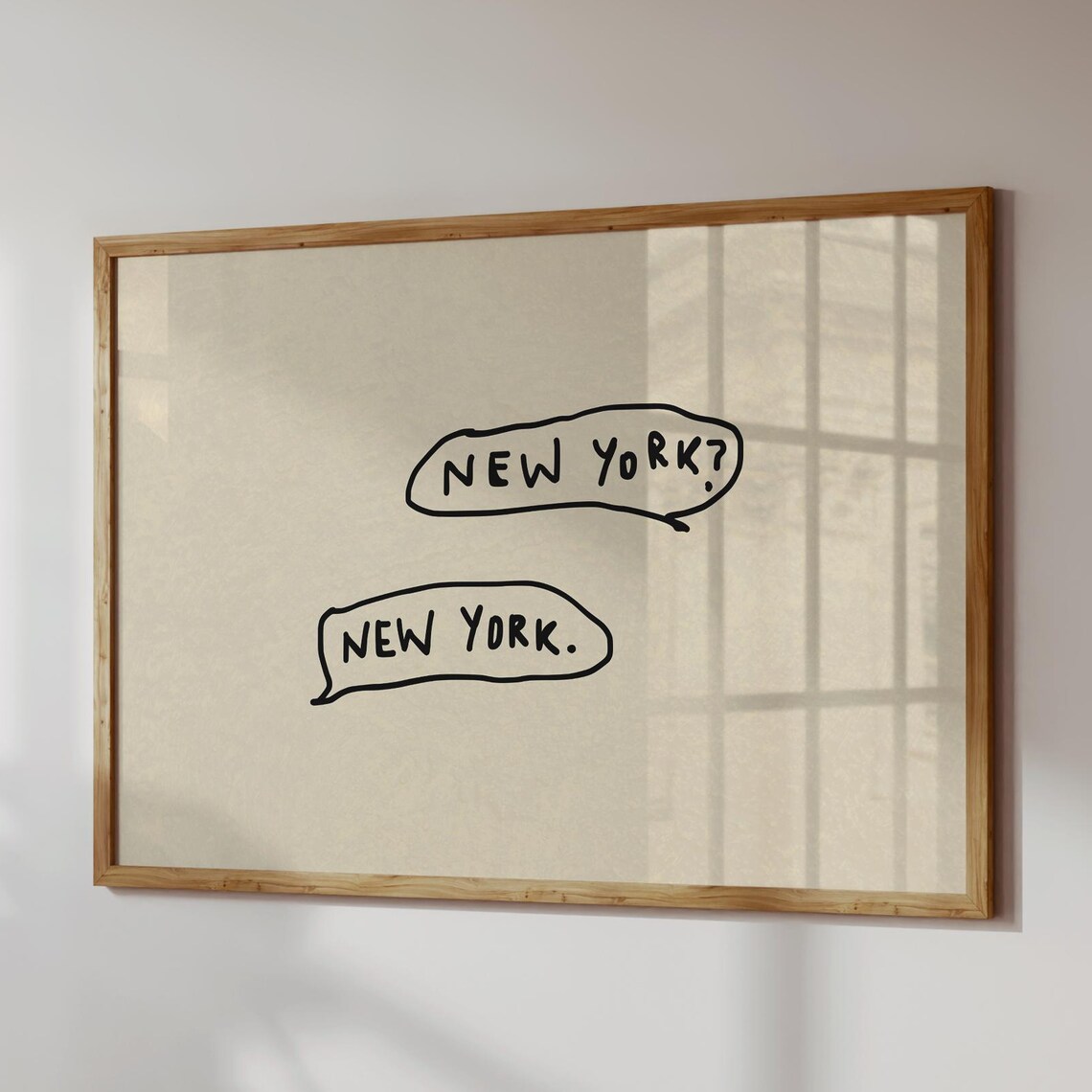 New York City Travel Poster, Neutral Apartment Decor