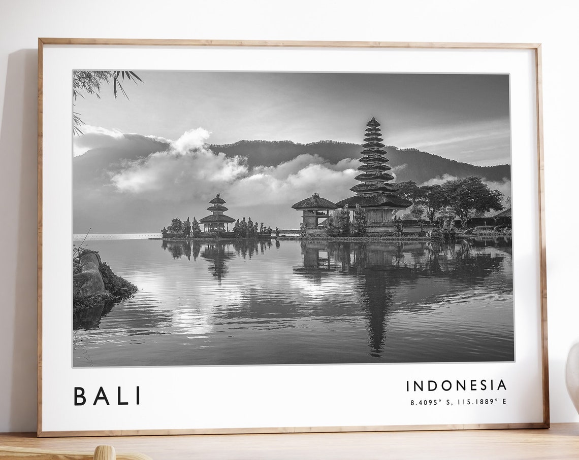 Bali Travel Print Bali Travel Poster Indonesia Travel Print Indonesian Print Black And White Travel Poster Travel Art Travel Gift