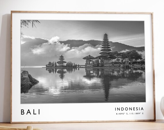 Bali Travel Print Bali Travel Poster Indonesia Travel Print Indonesian Print Black And White Travel Poster Travel Art Travel Gift