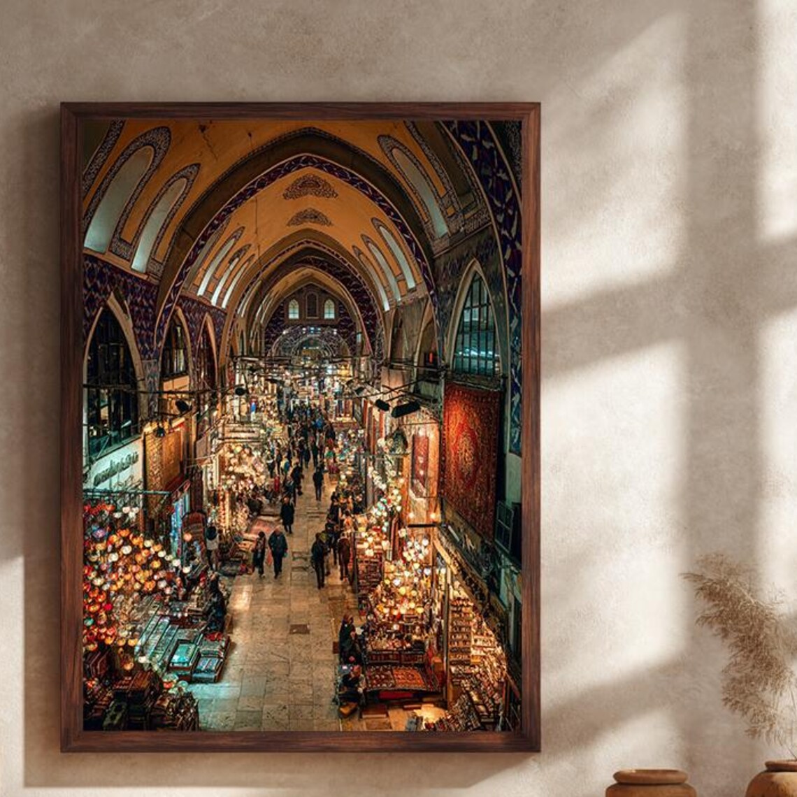 Istanbul Grand Bazaar Indoor Market Lamps Carpet Scene Art Poster