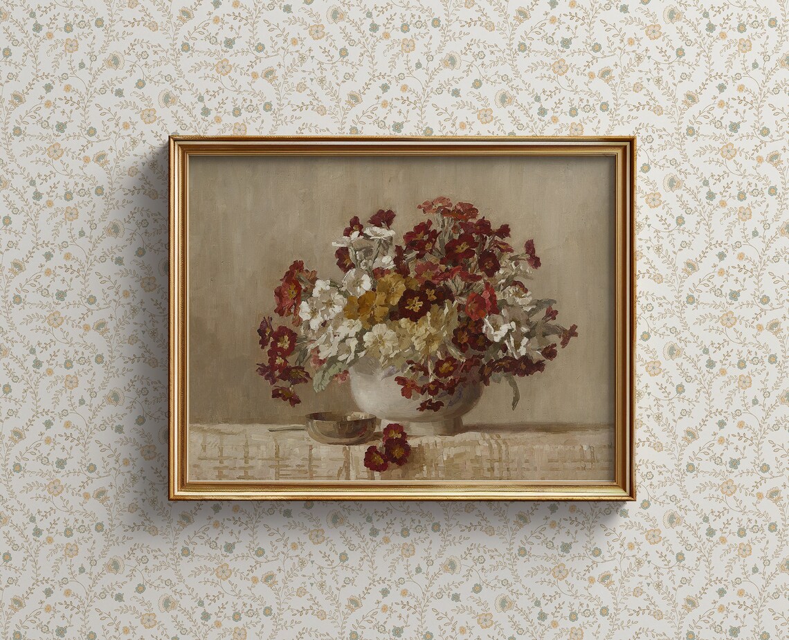 Vintage Victorian Botanical Floral Bouquet Art Print