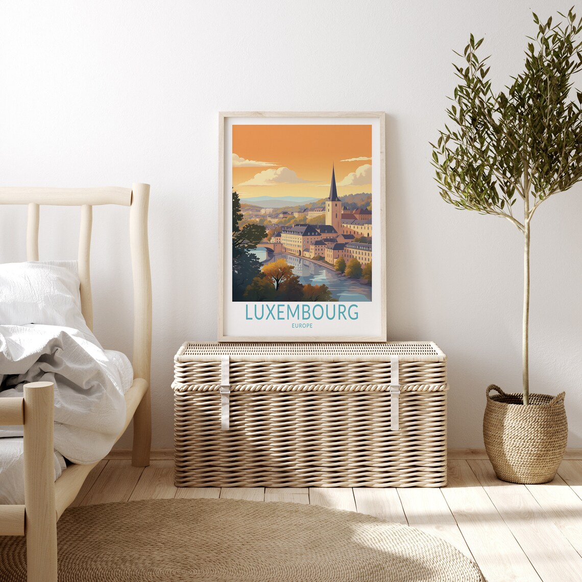 Luxembourg Travel Print, Europe Birthday Travel Poster - Image 3