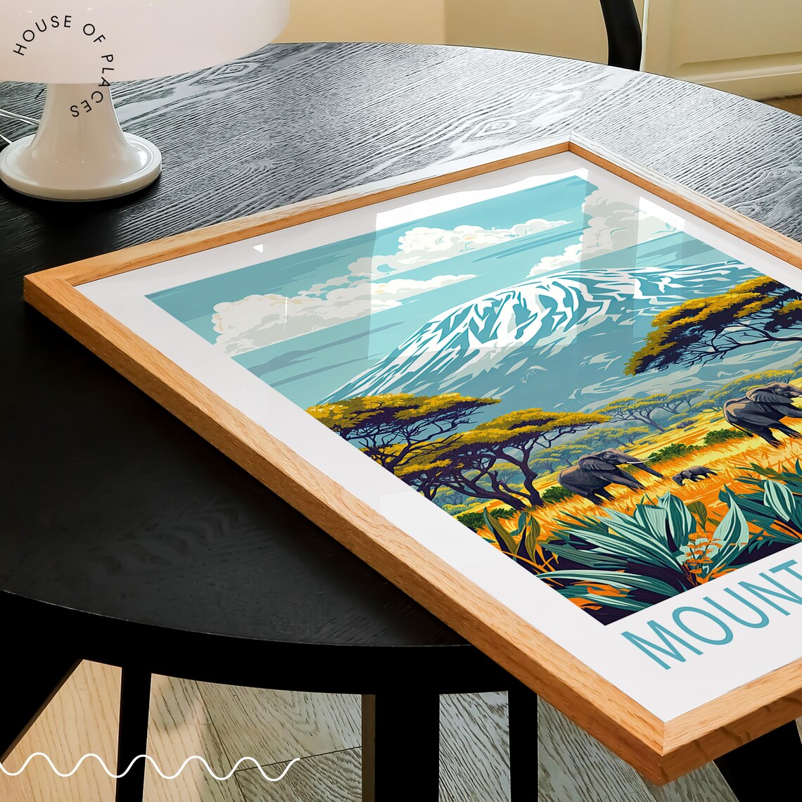 Mount Kilimanjaro Tanzania Acacia Savanna Elephant Herd View Poster - Image 3