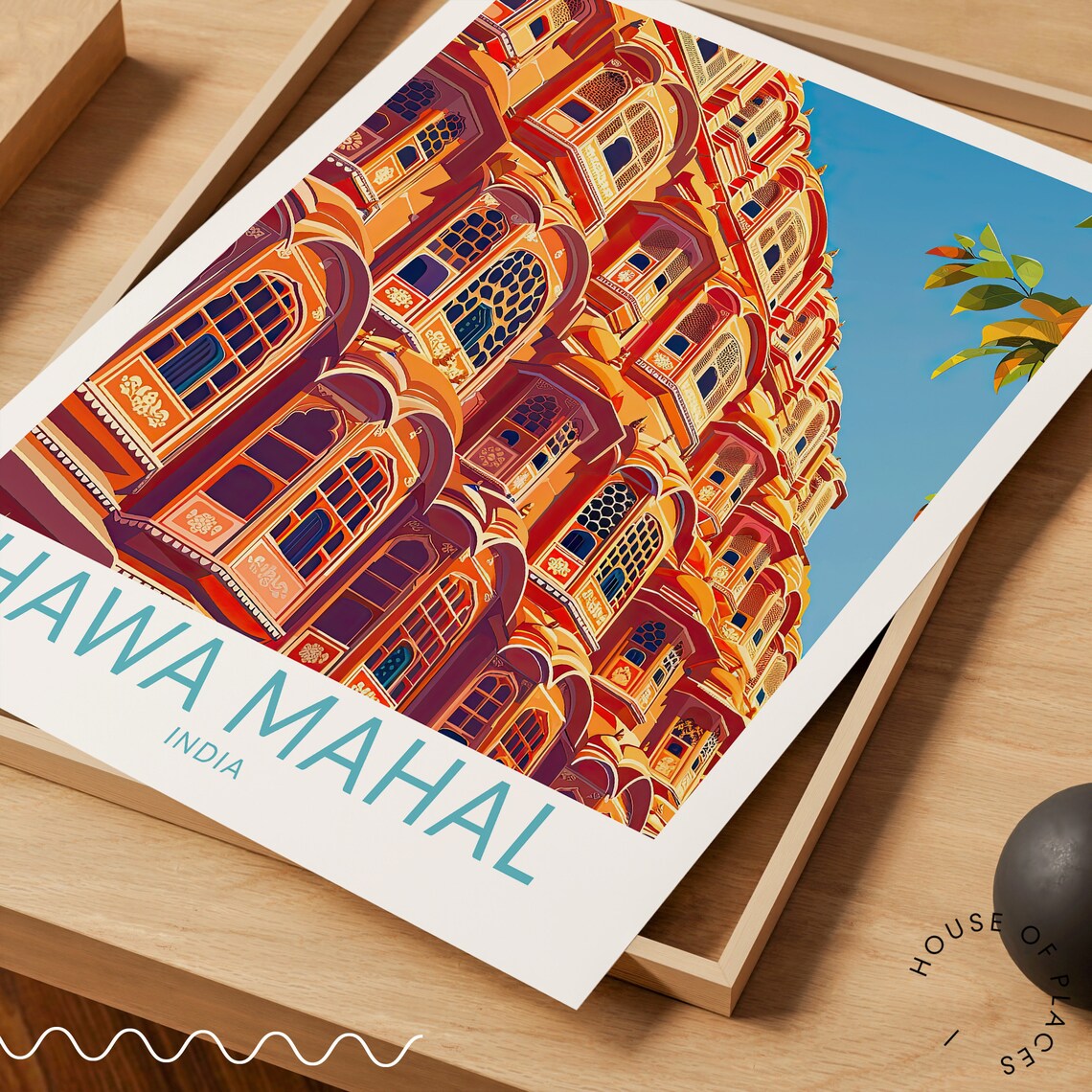 Hawa Mahal Palace Of Winds Jaipur India Colorful Travel Poster - Image 3
