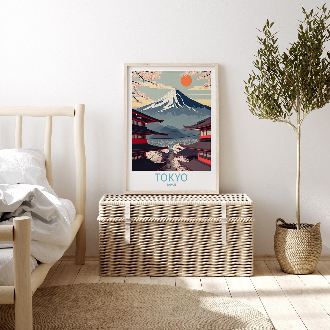 Tokyo Japan Travel Poster, Fuji Mountain City Art - Image 3
