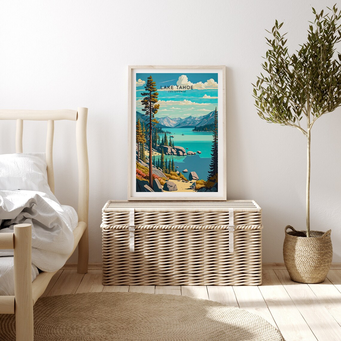 Lake Tahoe California Travel Poster, Lake Landscape - Image 3