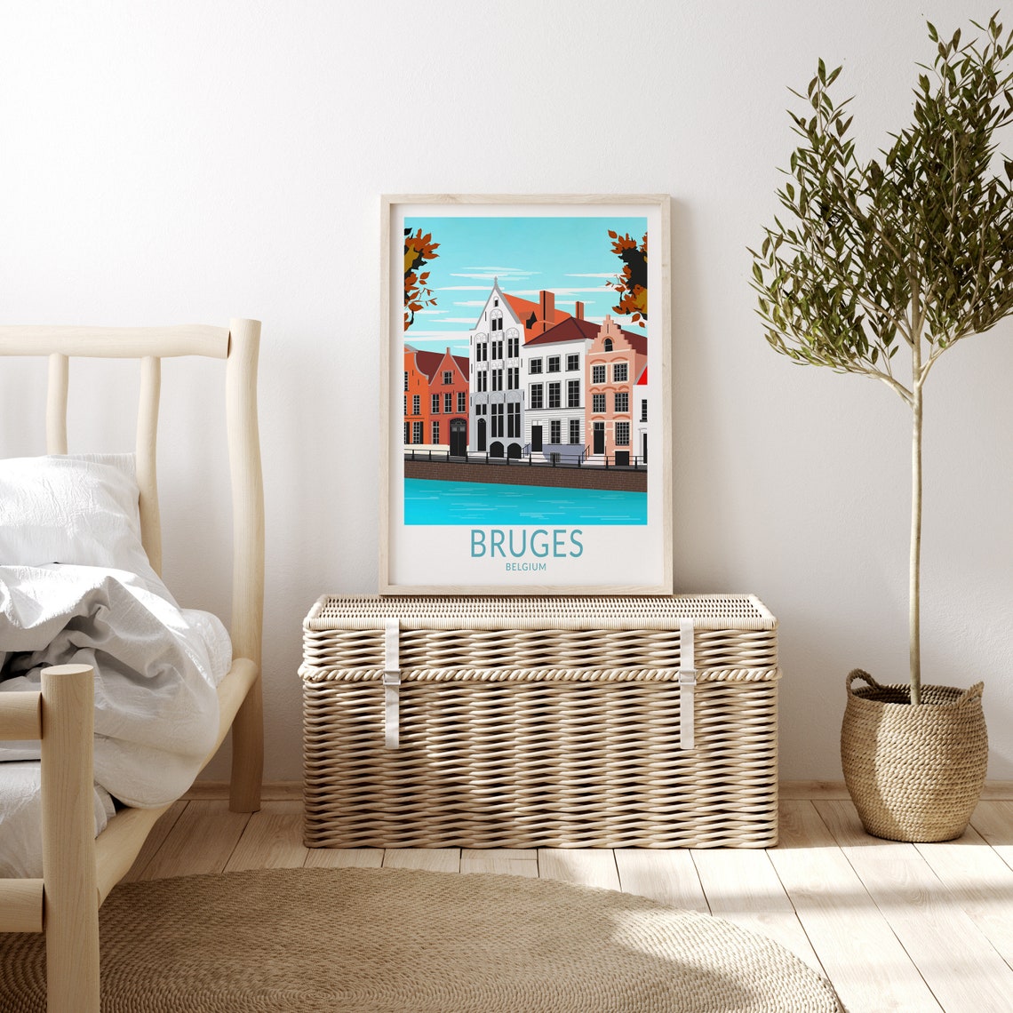 Bruges Belgium Travel Poster Bruges Belgium Europe Travel Postcard Custom Travel Print Personalized Travel Poster Birthday Gifts - Image 3