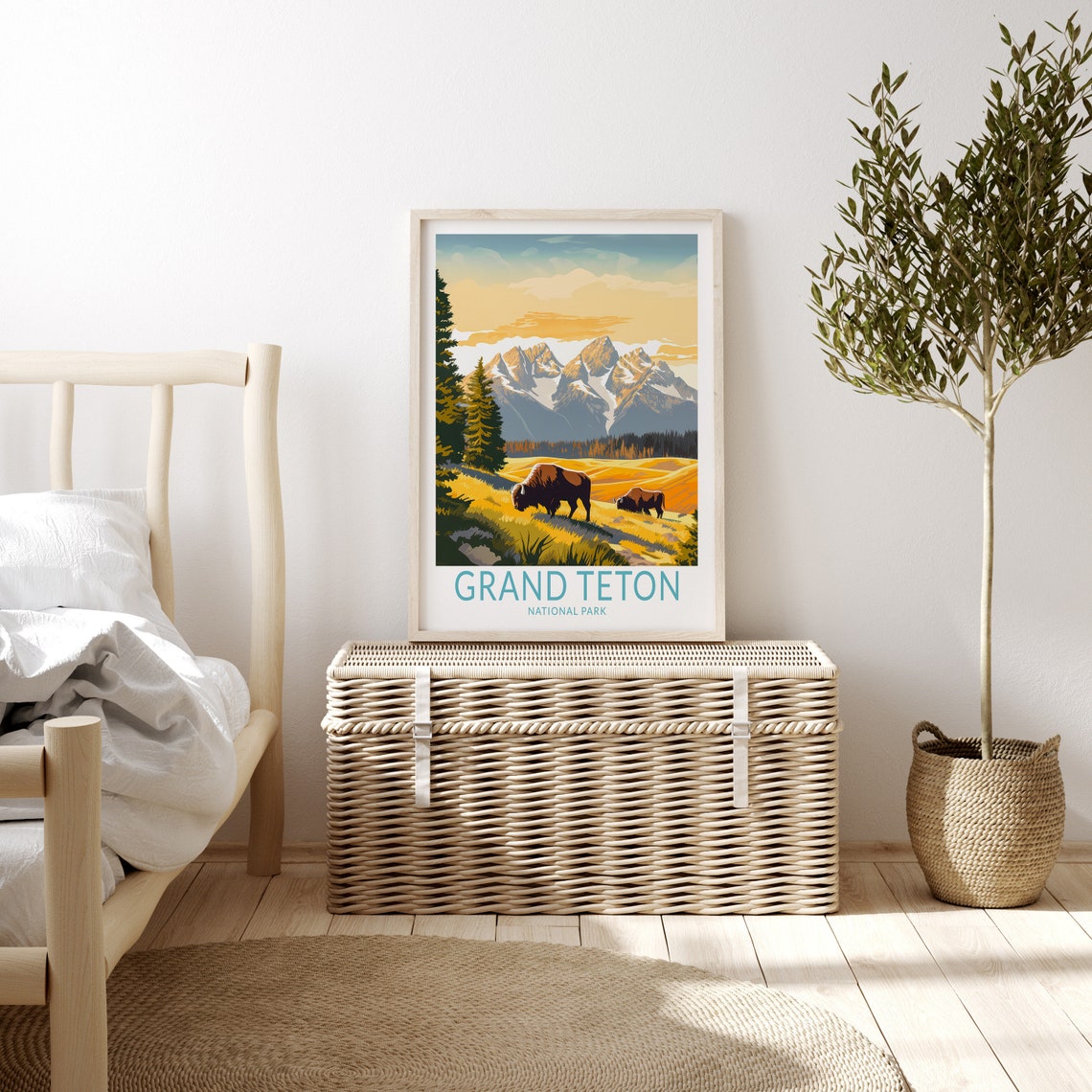 Grand Teton Travel Poster Grand Teton Poster National Parks Postcard Custom Travel Print Personalized Travel Poster Birthday Gifts - Image 3