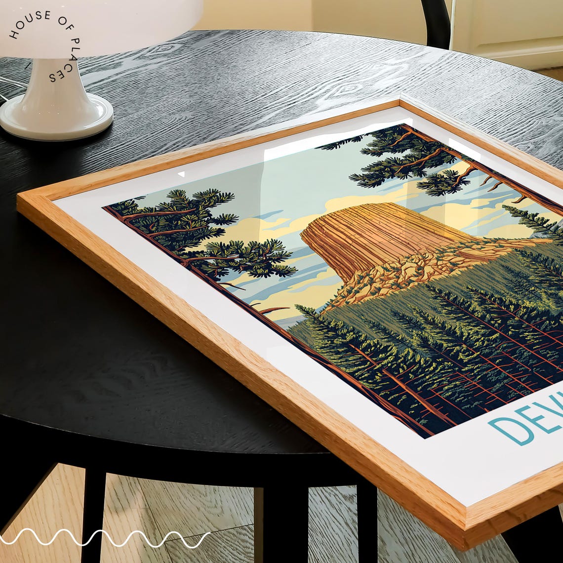 Devils Tower Wyoming Pine Forest National Landmark Art Poster - Image 3