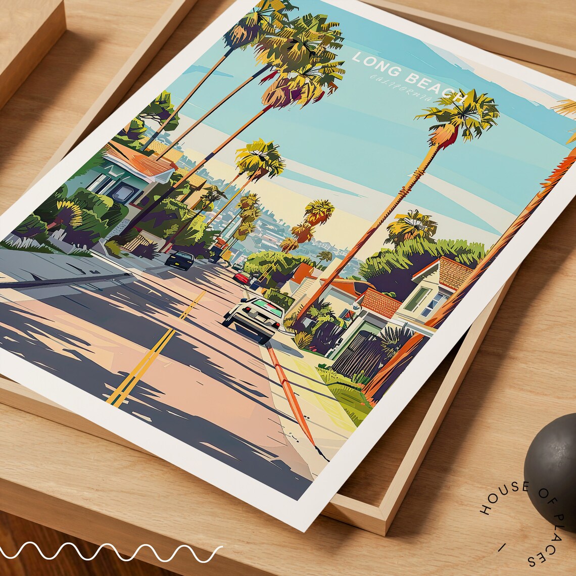 Long Beach California Travel Poster, City Print - Image 3