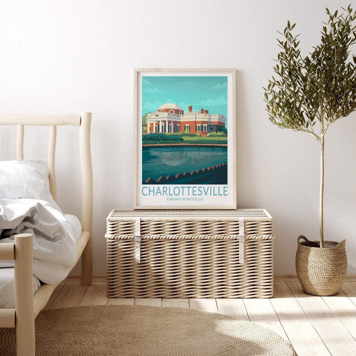 Charlottesville Monticello Travel Poster, Virginia Print - Image 3