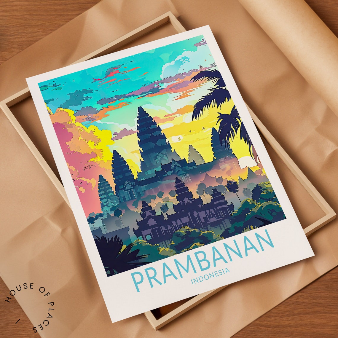 Prambanan Indonesia Travel Poster Indonesia City Wall Art Prambanan Temple Poster Indonesia Gifts Home Decor Birthday Gifts - Image 2