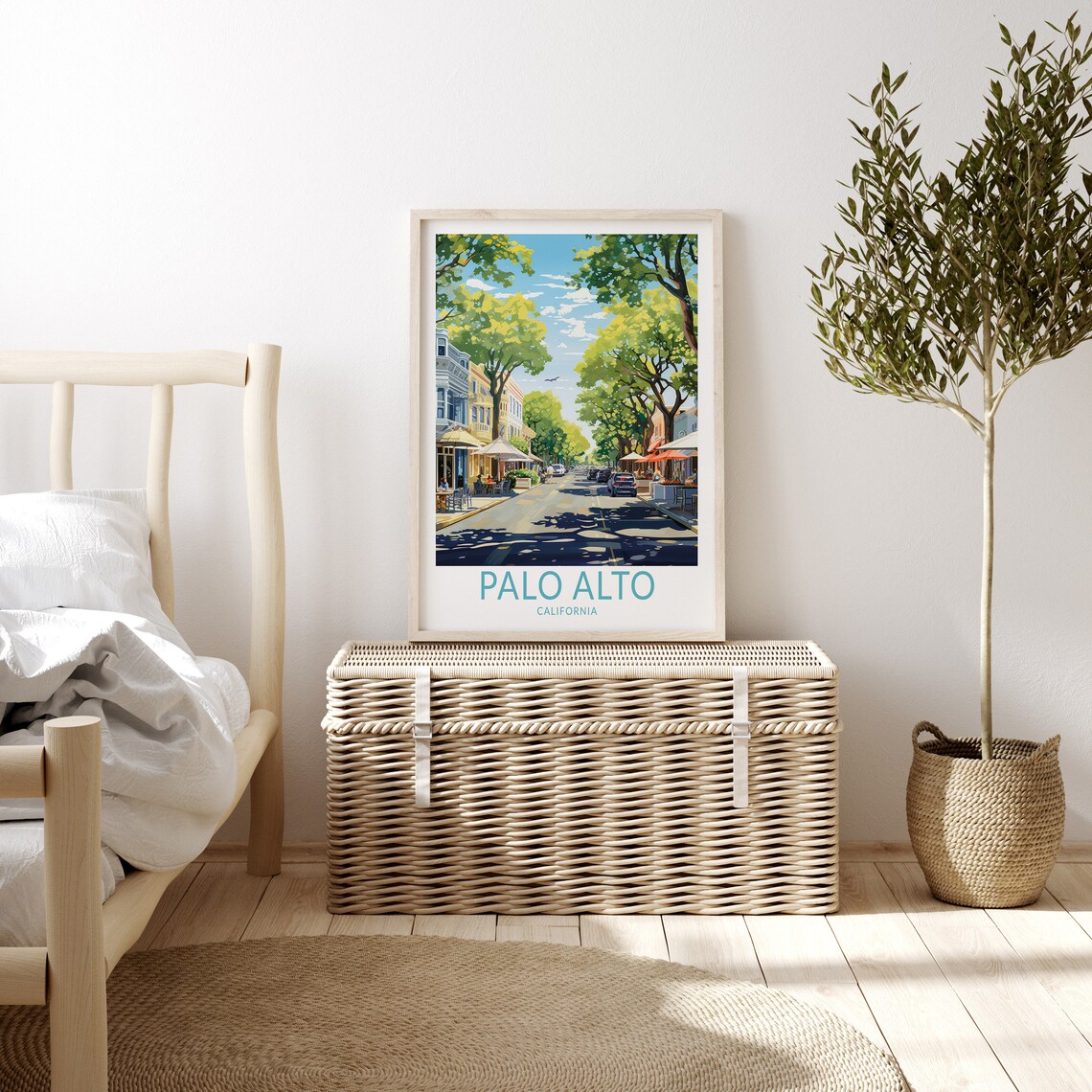 Palo Alto Travel Poster, California Travel Wall Decor - Image 3